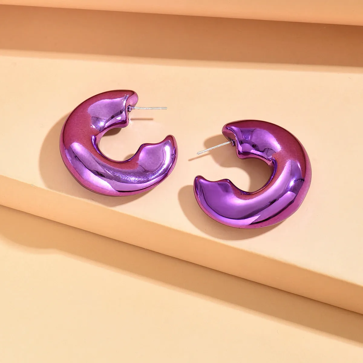 Wholesale all-match c-type big irregular polka dot personality exquisite earrings