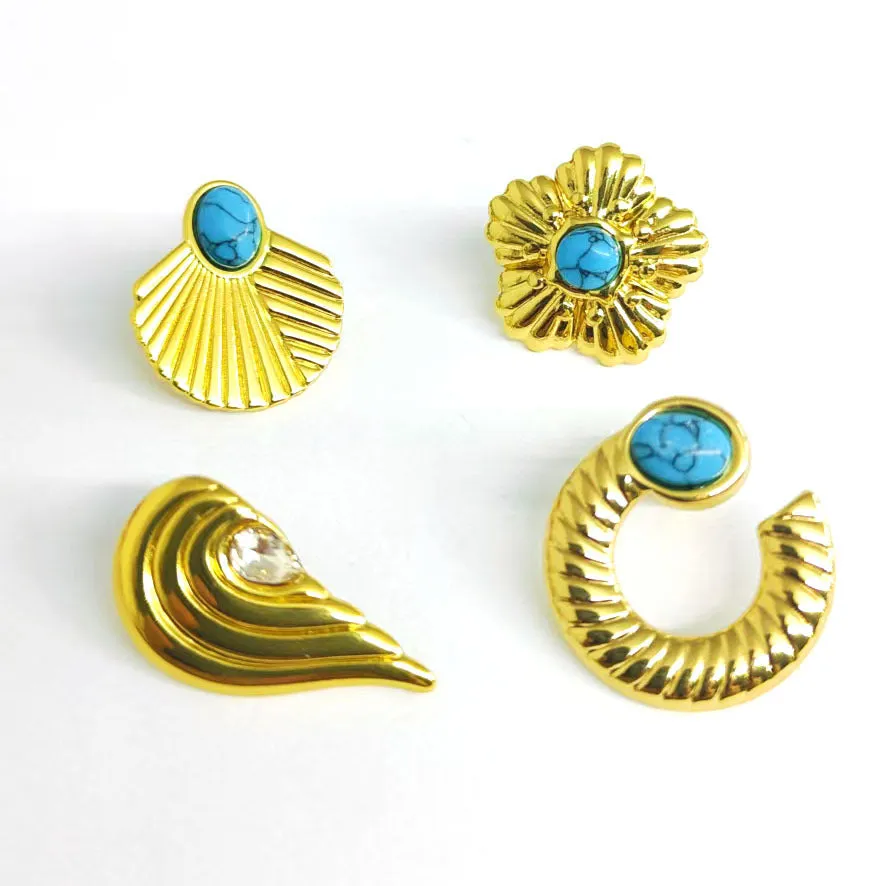 Wholesale All-Match Stainless Steel Retro Artistic Court Style Earrings