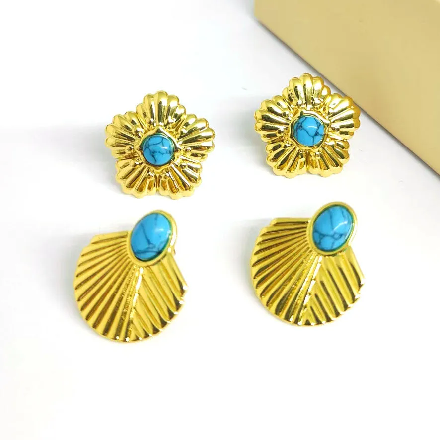 Wholesale All-Match Stainless Steel Retro Artistic Court Style Earrings