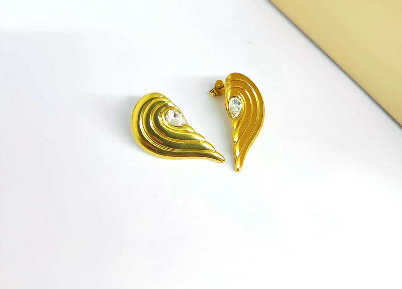 Wholesale All-Match Stainless Steel Retro Artistic Court Style Earrings