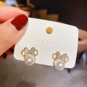 Wholesale Alloy Stainless Steel Cute Pearl Earrings