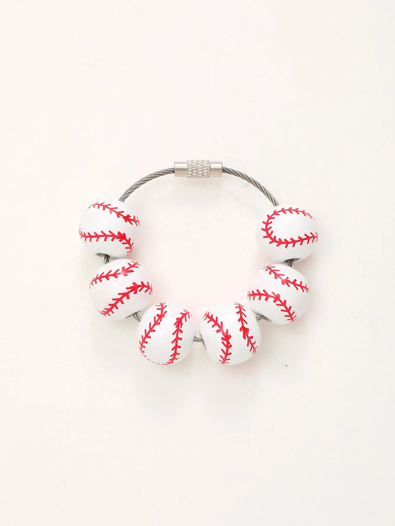 Wholesale American Independence Day Ball Series Wooden Beaded Keychain Decoration