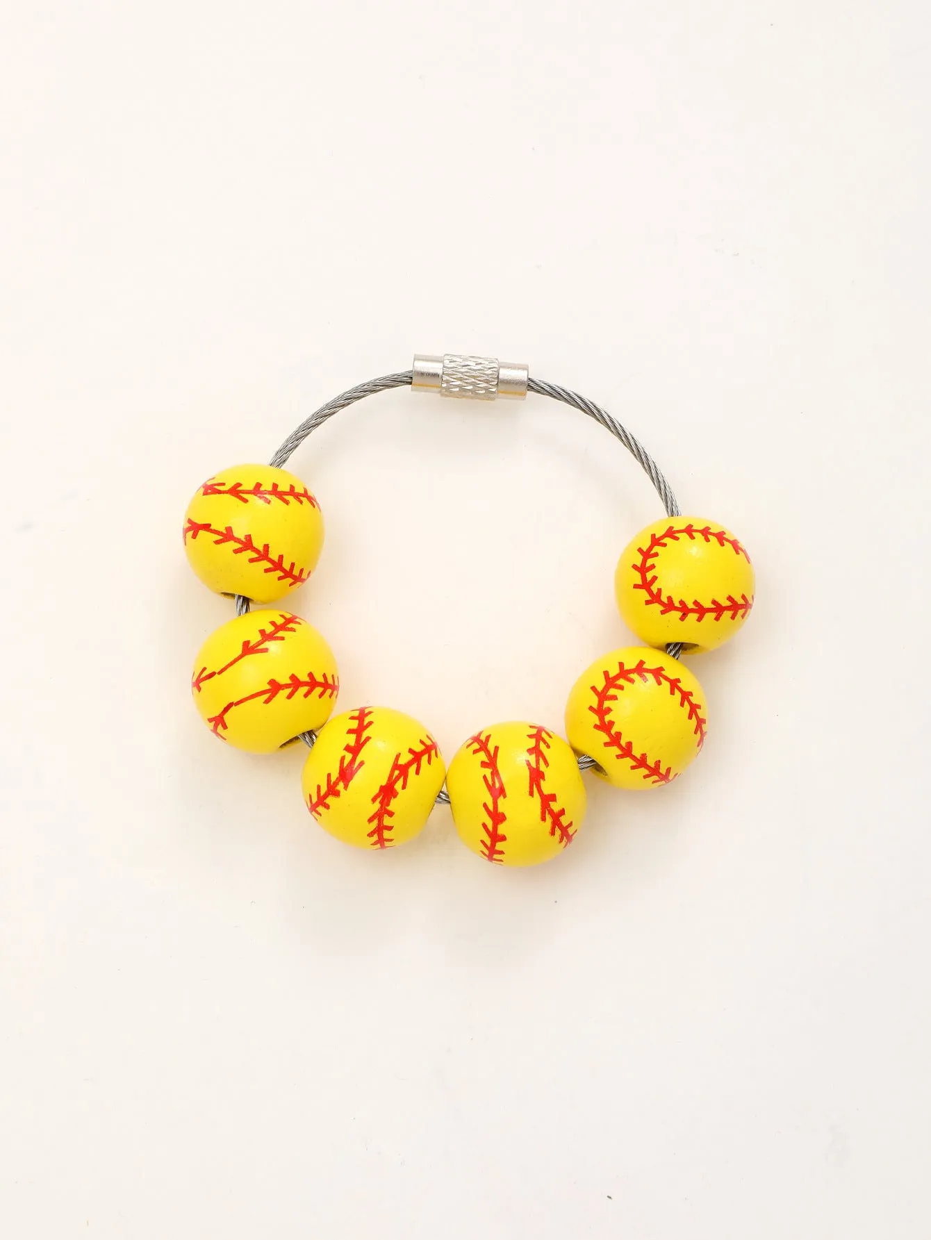 Wholesale American Independence Day Ball Series Wooden Beaded Keychain Decoration