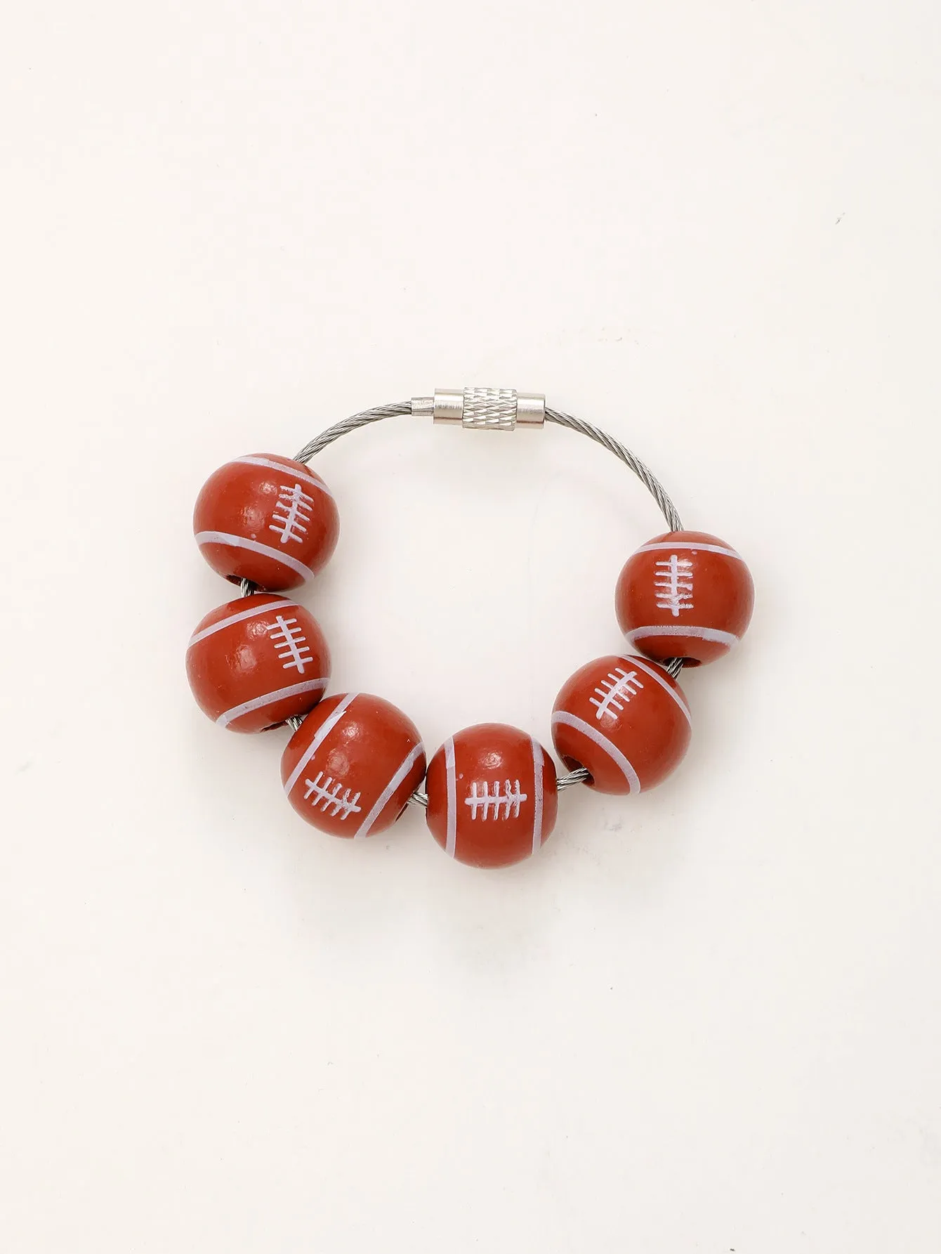 Wholesale American Independence Day Ball Series Wooden Beaded Keychain Decoration