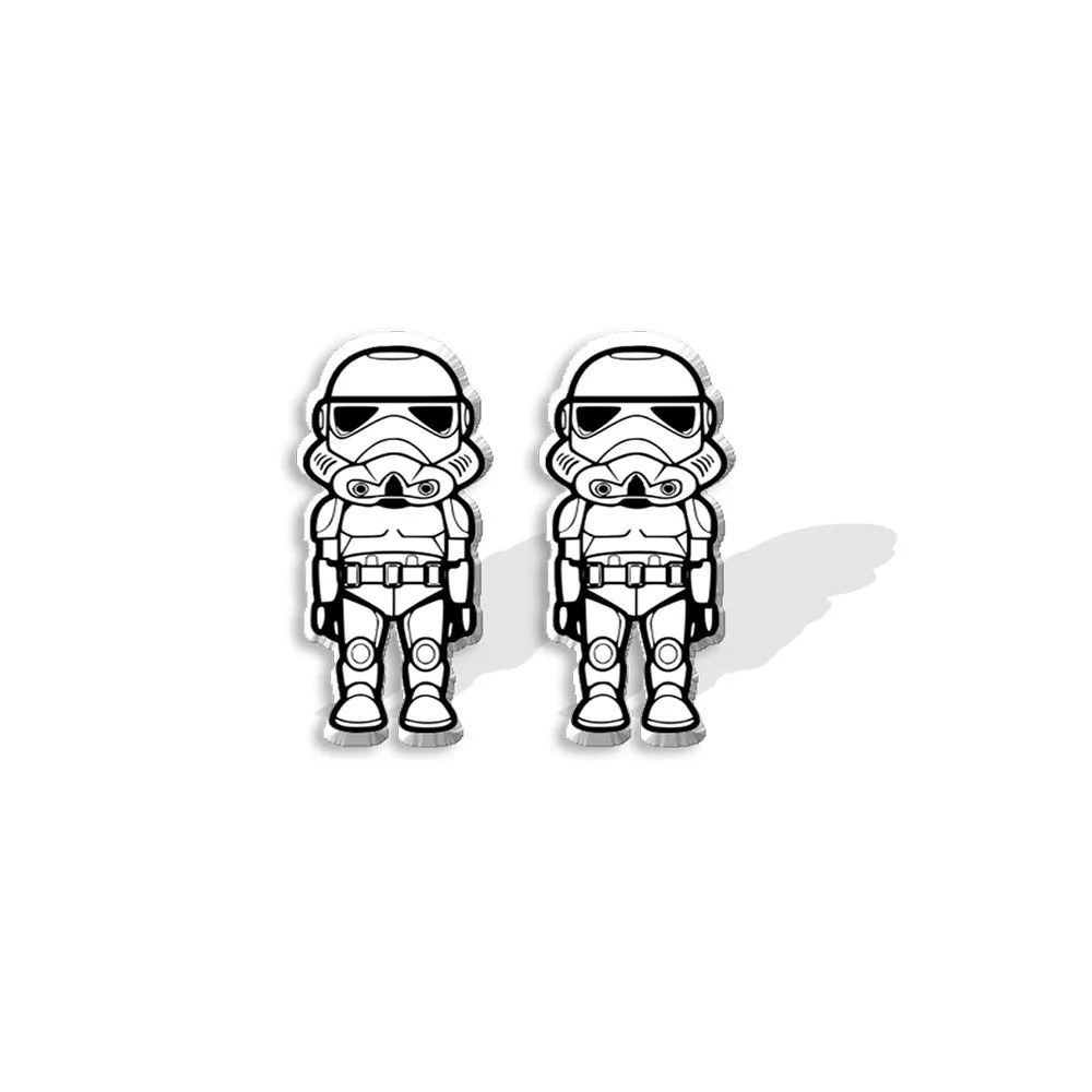 Wholesale Anime Peripheral Creative Cute Robot Heat Shrink Sheet Stud Earrings