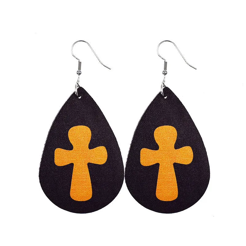 Wholesale arrival St. parcret festival leather Easter white rabbit leather earrings