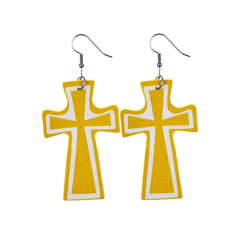 Wholesale arrival St. parcret festival leather Easter white rabbit leather earrings
