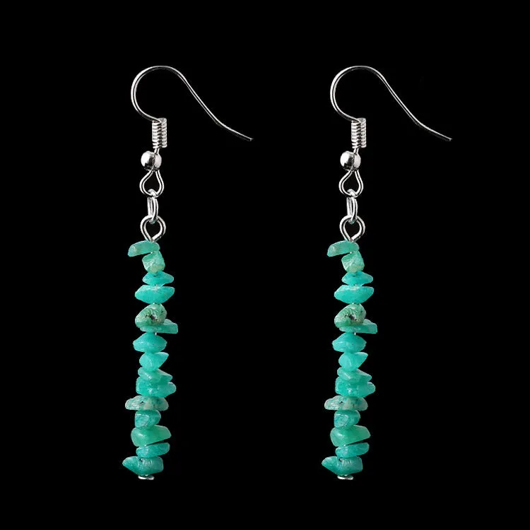 Wholesale Asian Hot Sale Irregular Natural Crystal Stone Beaded Earrings