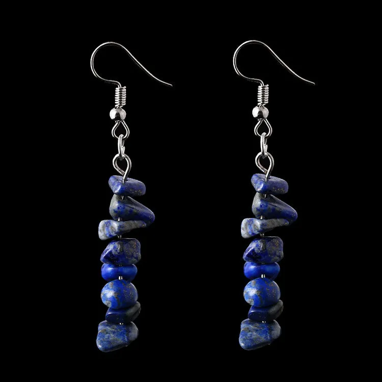 Wholesale Asian Hot Sale Irregular Natural Crystal Stone Beaded Earrings