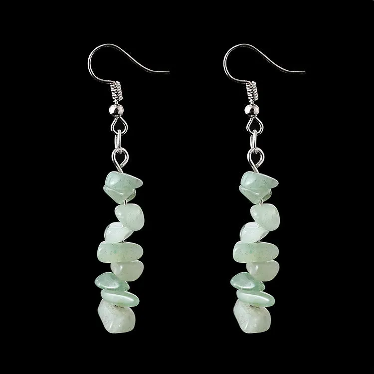 Wholesale Asian Hot Sale Irregular Natural Crystal Stone Beaded Earrings