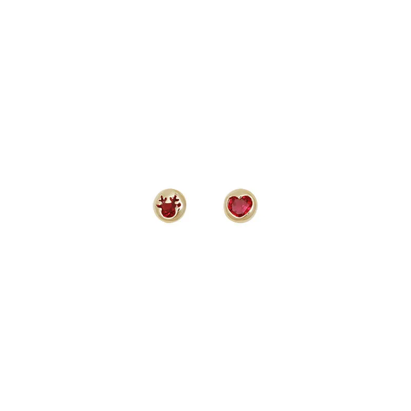 Wholesale Asymmetrical Zircon S925 Sterling Silver Christmas Stud Earrings