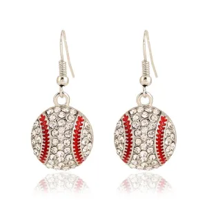 Wholesale Ball Sports Competition Fashion Trendy People Diamond Set Baseball Earrings