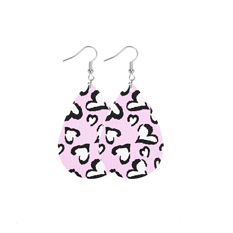 Wholesale Barbie Pink Series Leather Self-Assembly Double-Sided Soft Earrings