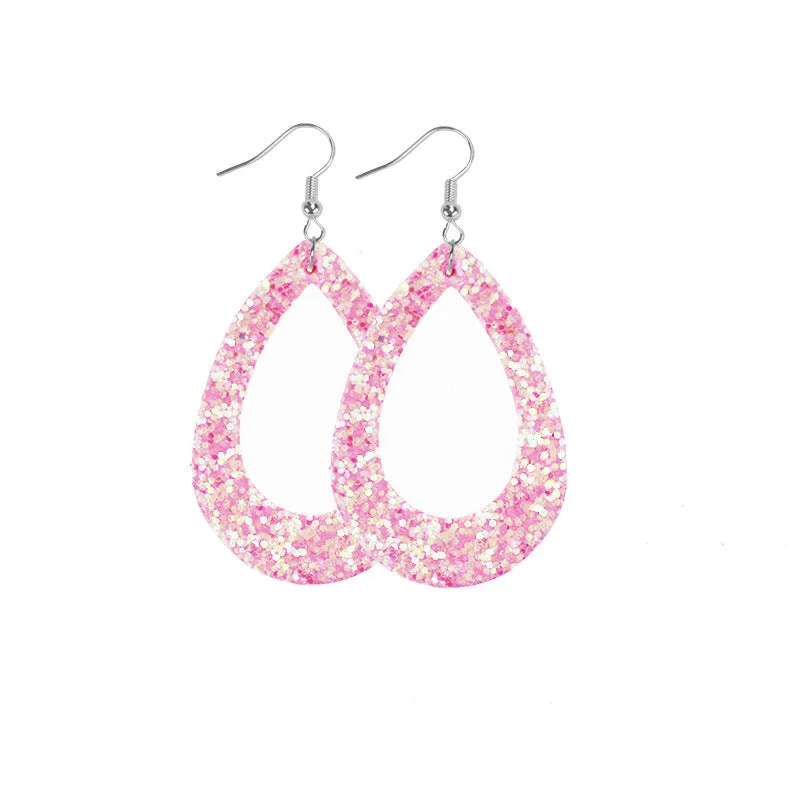 Wholesale Barbie Pink Series Leather Self-Assembly Double-Sided Soft Earrings