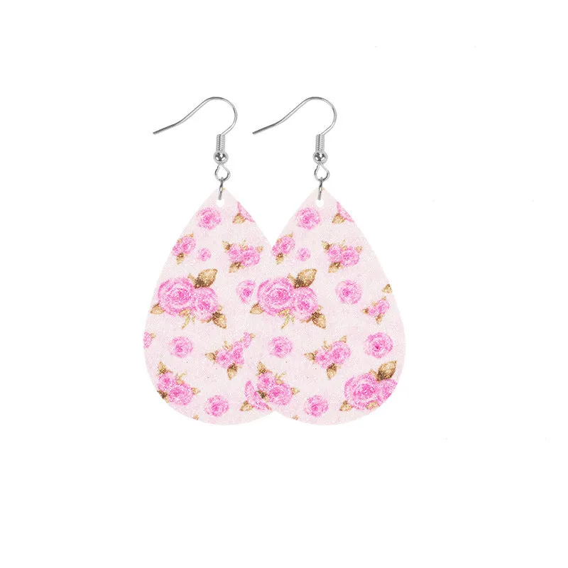 Wholesale Barbie Pink Series Leather Self-Assembly Double-Sided Soft Earrings