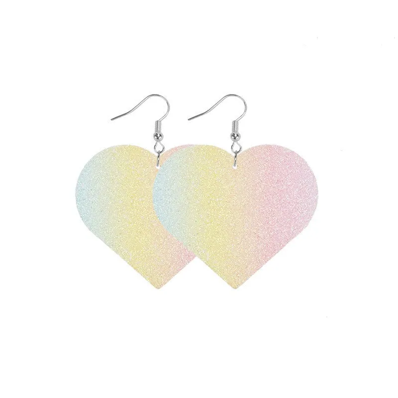 Wholesale Barbie Pink Series Leather Self-Assembly Double-Sided Soft Earrings