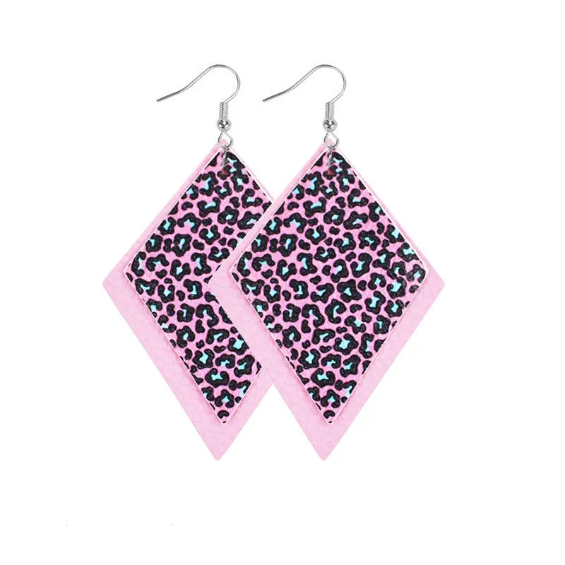 Wholesale Barbie Pink Series Leather Self-Assembly Double-Sided Soft Earrings