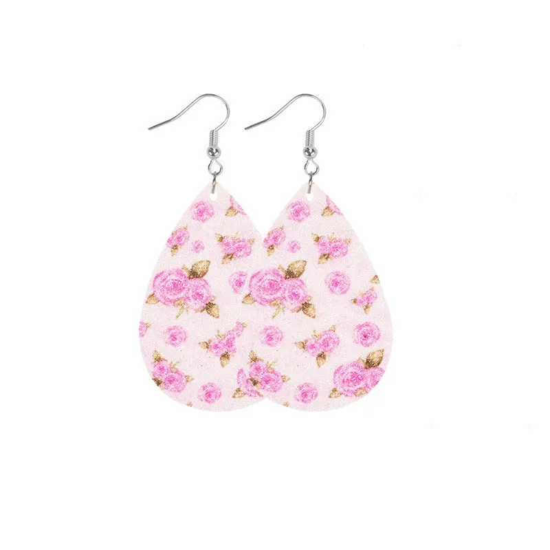Wholesale Barbie Pink Series Leather Self-Assembly Double-Sided Soft Earrings