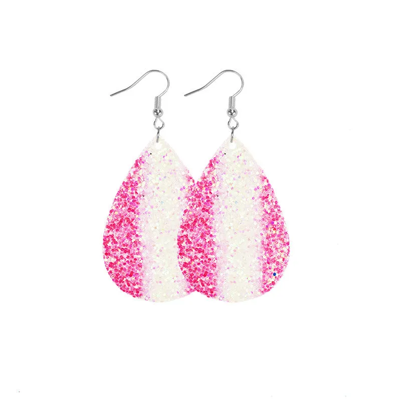 Wholesale Barbie Pink Series Leather Self-Assembly Double-Sided Soft Earrings