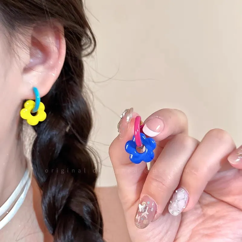 Wholesale Beach holiday style straw sunflower earrings