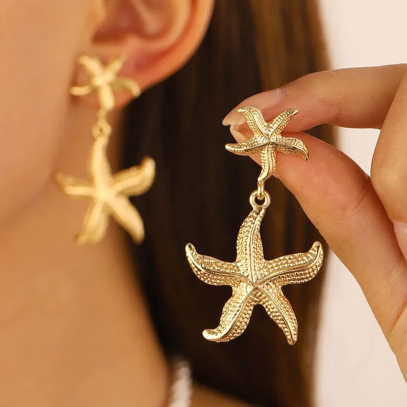 Wholesale Beach Wind Sea Star Conch Creative Personality Summer Versatile Earrings