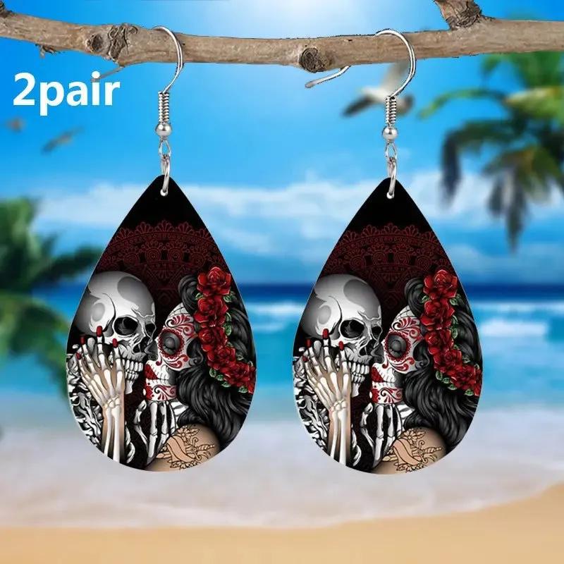 Wholesale Black Cat Pumpkin Halloween Earrings