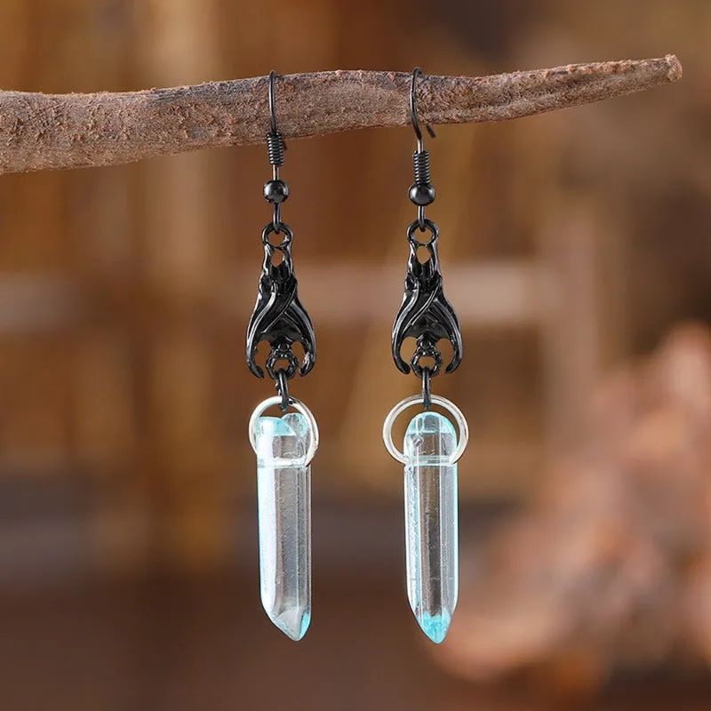 Wholesale Black Claw Hook Irregular Cylindrical Colored Crystal Creative Simple Personality Niche Earrings