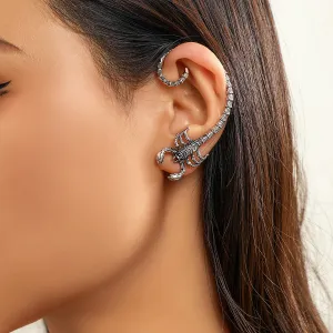 Wholesale Black Scorpion Contour Alloy Stud Earrings