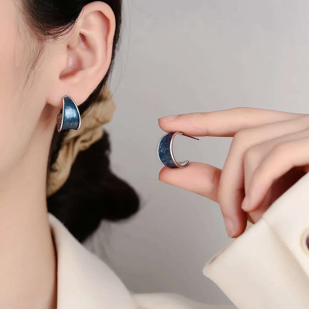 Wholesale Blue Design Sense Contrast Color Earrings
