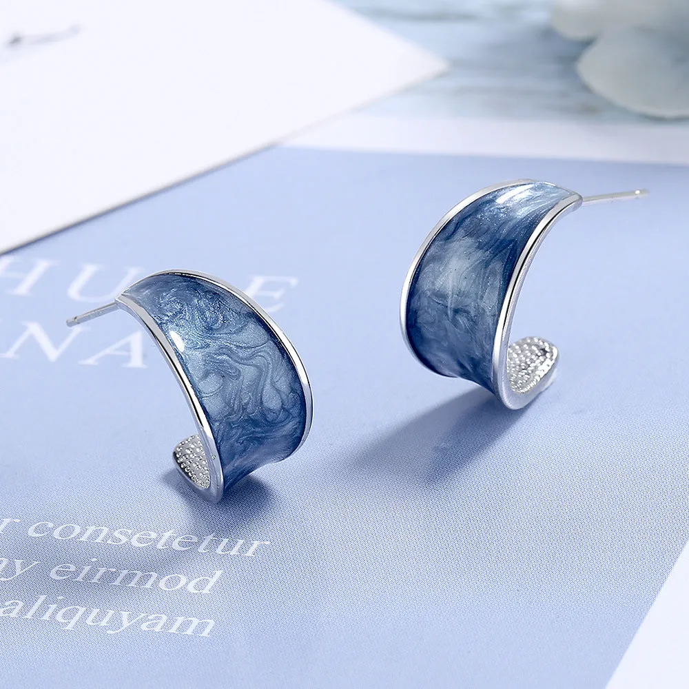 Wholesale Blue Design Sense Contrast Color Earrings