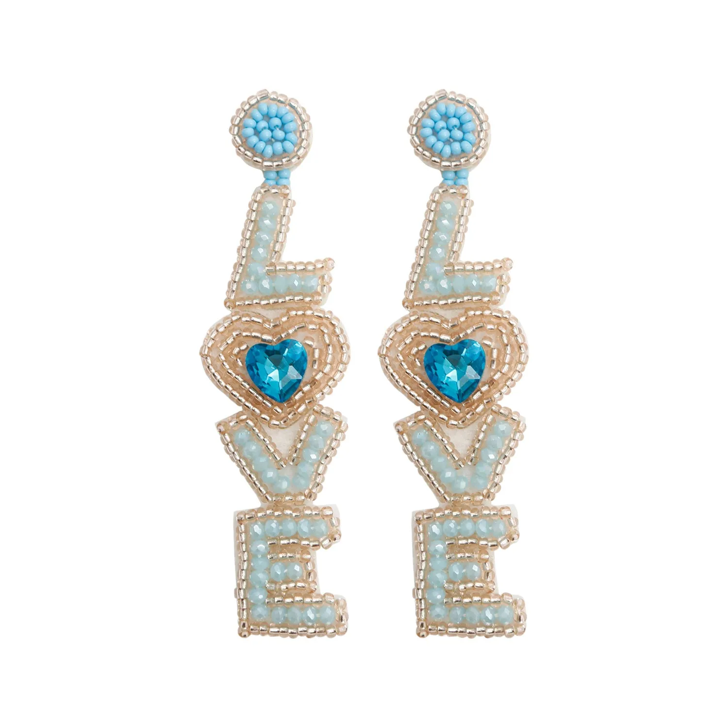 Wholesale Bohemian Exaggerated Retro Heart-shaped Ethnic Rice Beads Earrings Handmade Tassel Love Mother's Day Earrings