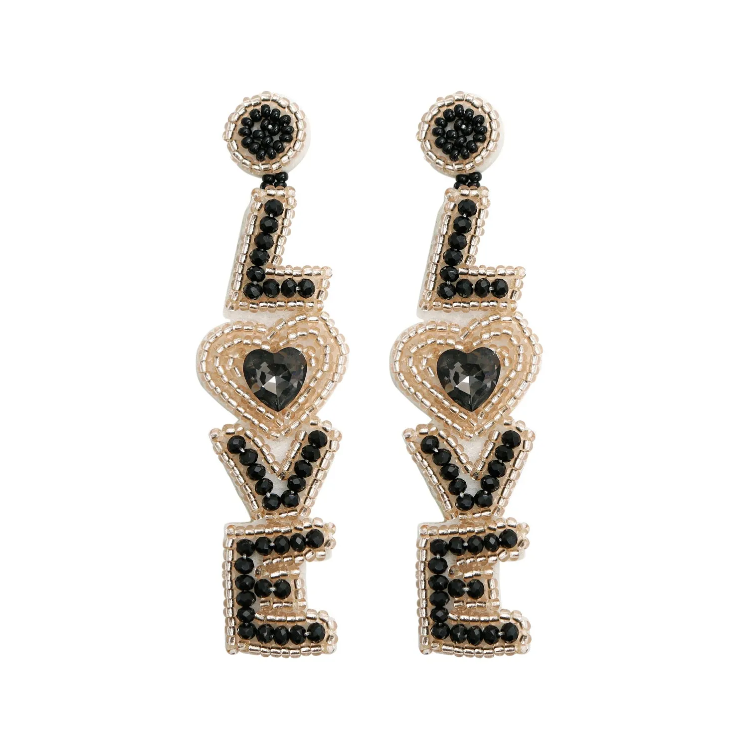Wholesale Bohemian Exaggerated Retro Heart-shaped Ethnic Rice Beads Earrings Handmade Tassel Love Mother's Day Earrings