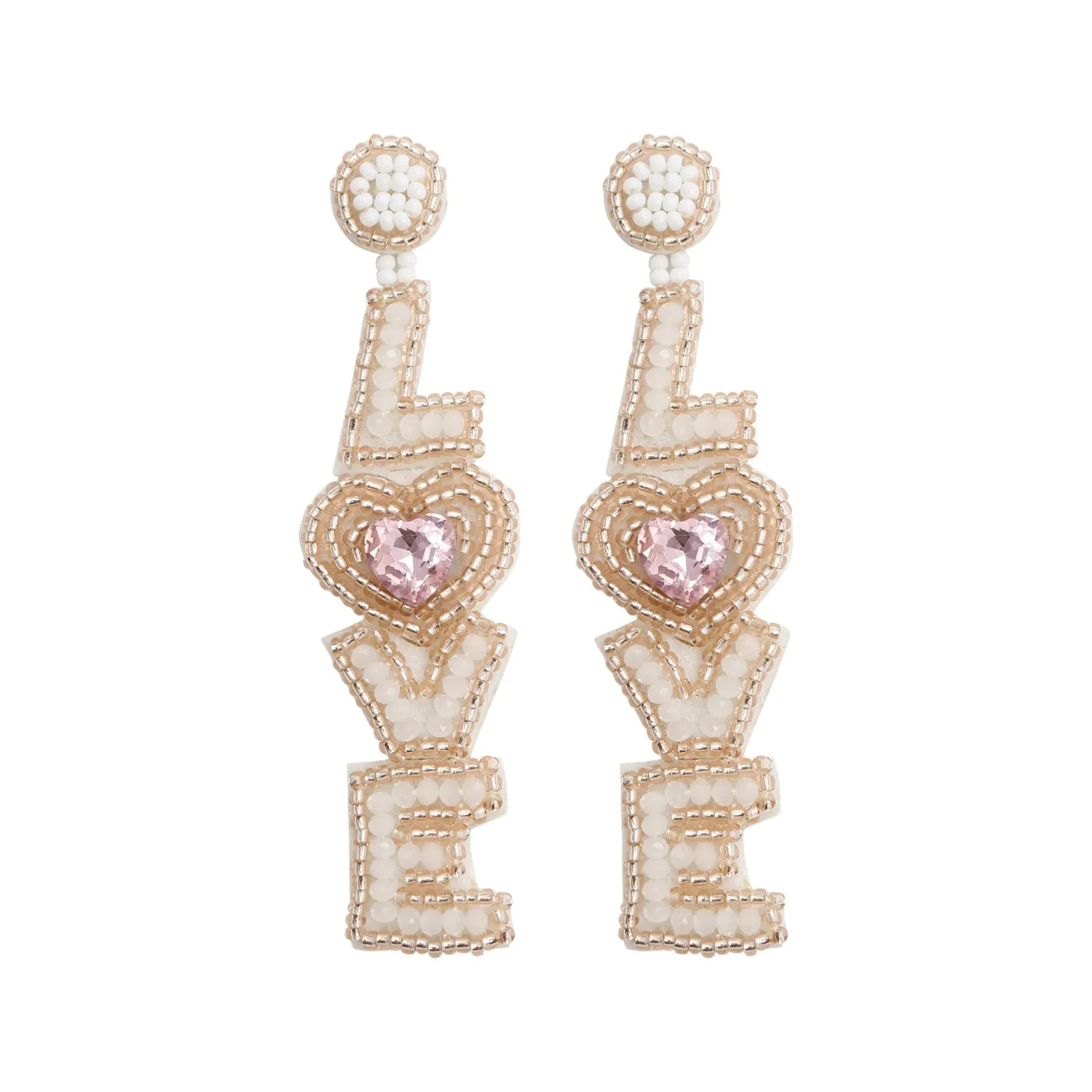 Wholesale Bohemian Exaggerated Retro Heart-shaped Ethnic Rice Beads Earrings Handmade Tassel Love Mother's Day Earrings