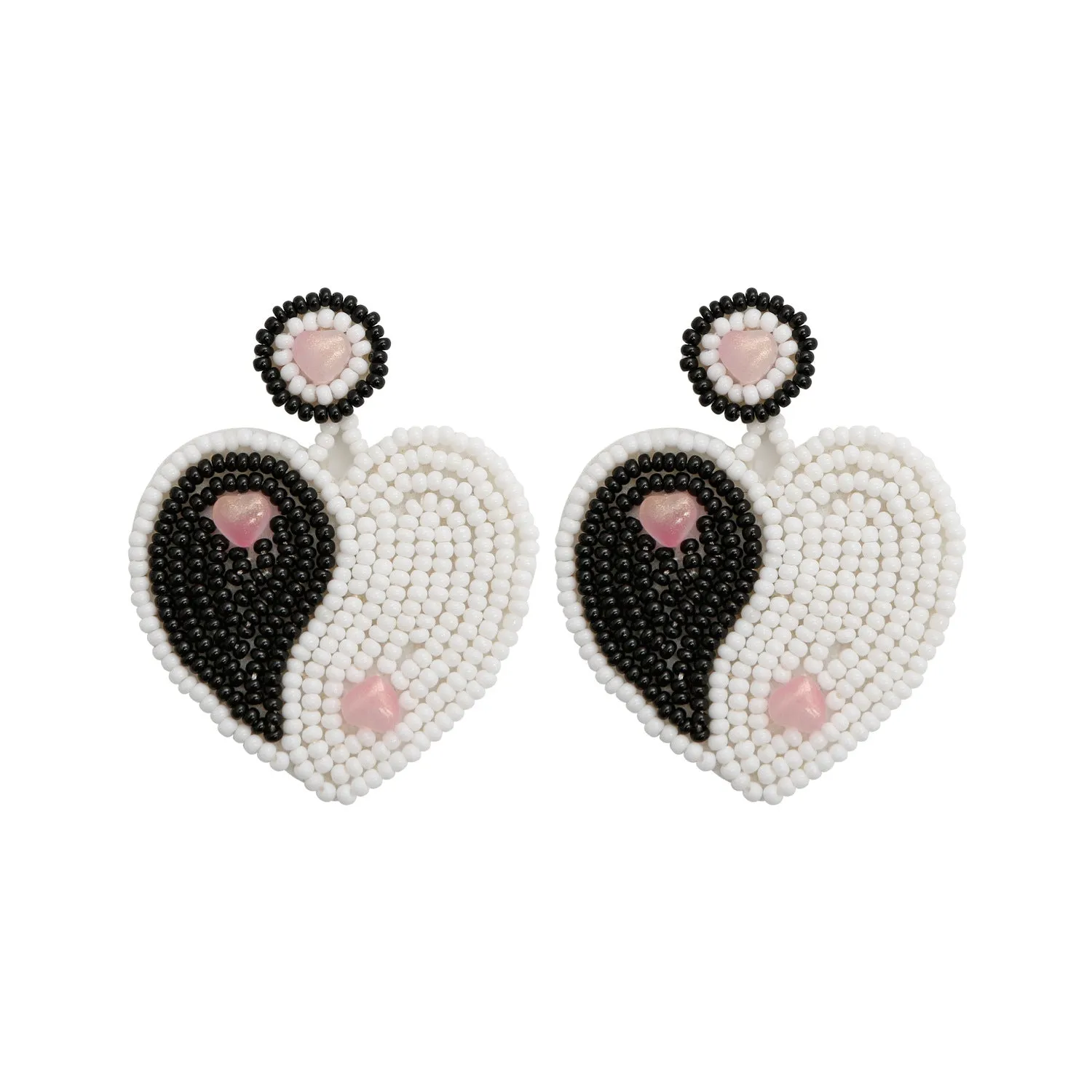 Wholesale Bohemian Exaggerated Retro Heart-shaped Ethnic Rice Beads Earrings Handmade Tassel Love Mother's Day Earrings