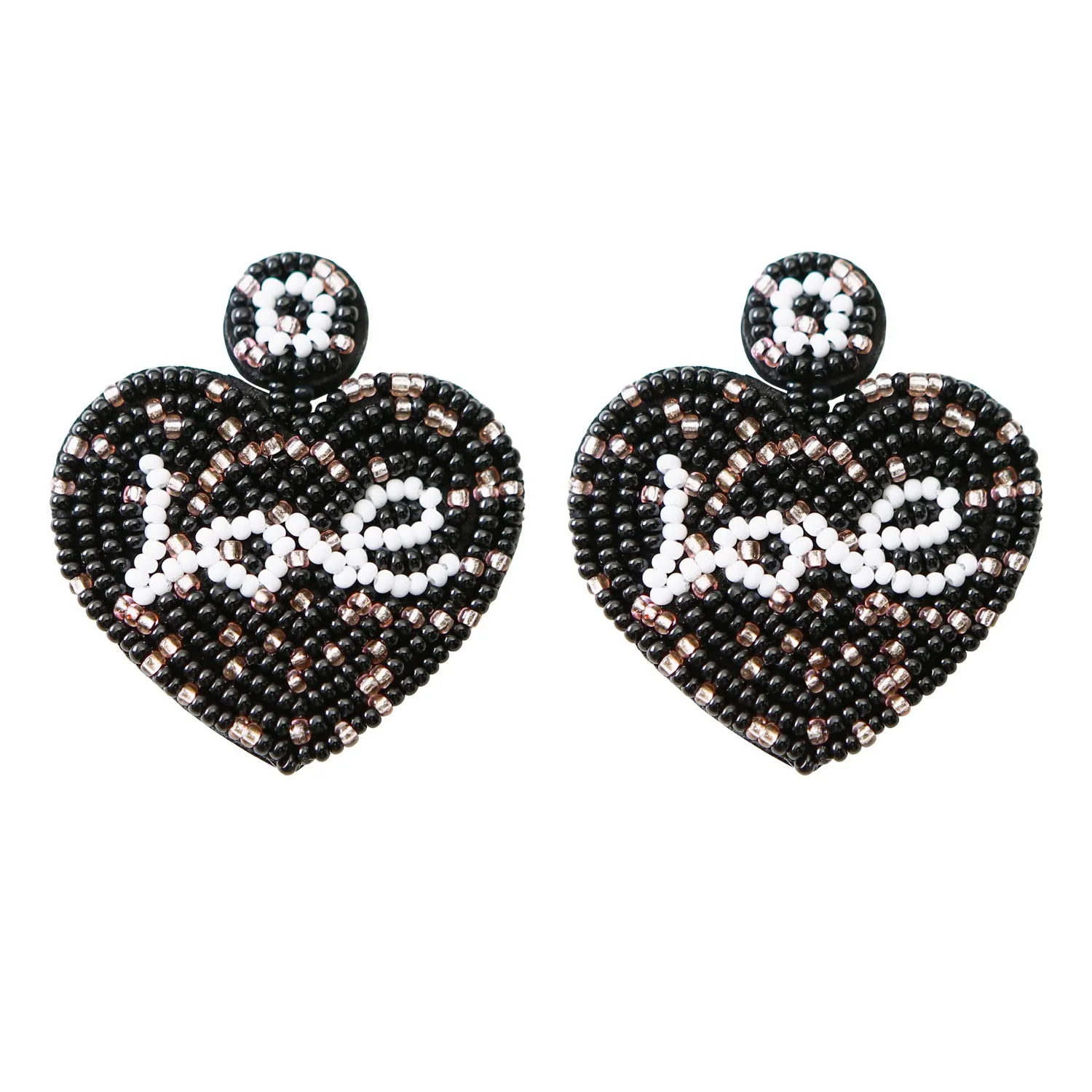 Wholesale Bohemian Exaggerated Retro Heart-shaped Ethnic Rice Beads Earrings Handmade Tassel Love Mother's Day Earrings