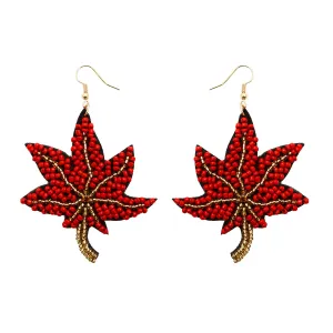 Wholesale Bohemian Hand-woven Bear Christmas Earrings