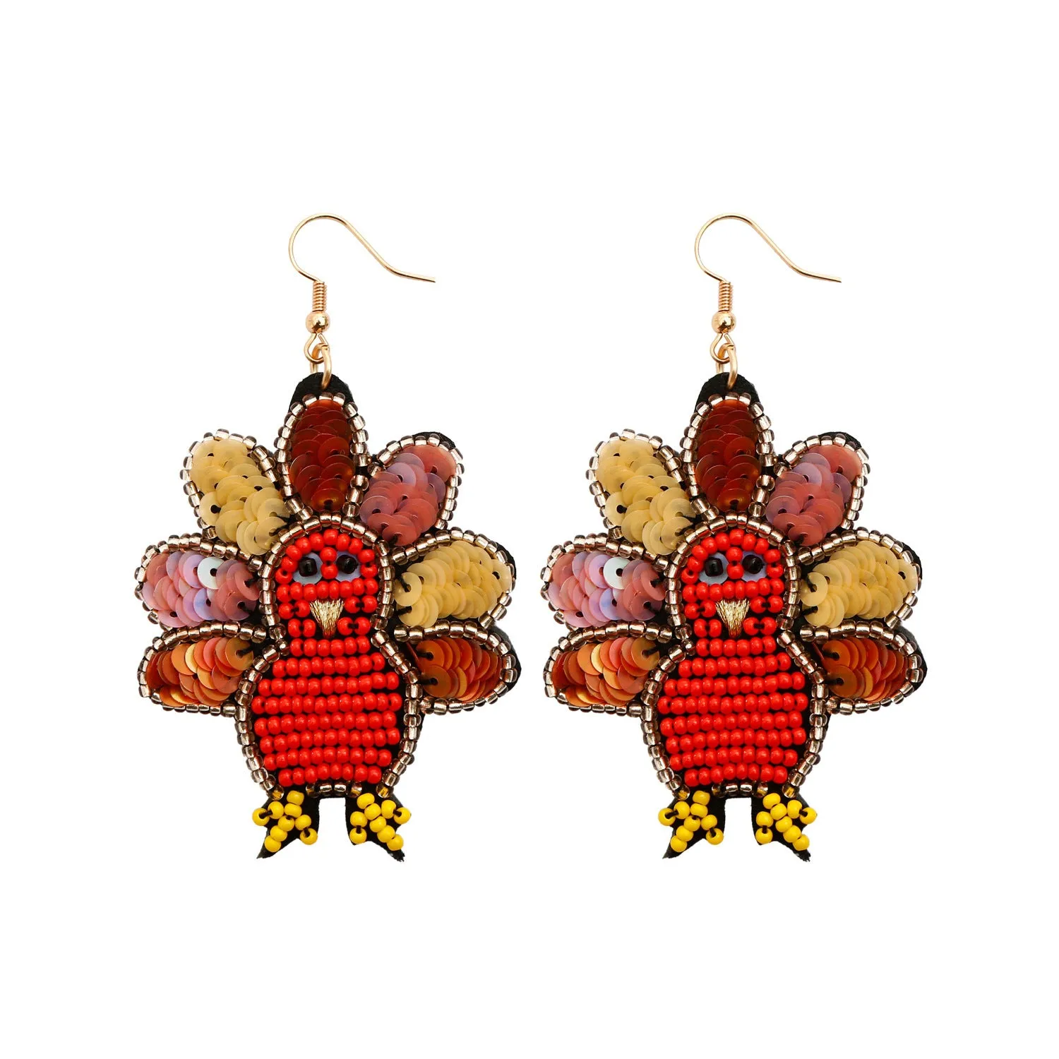 Wholesale Bohemian Hand-woven Bear Christmas Earrings