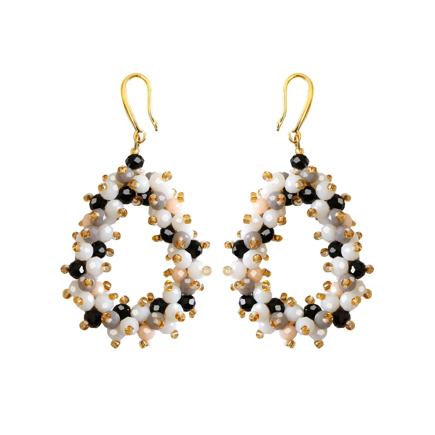 Wholesale Bohemian Hand-woven Christmas Cute Lightweight Rice Bead Earrings