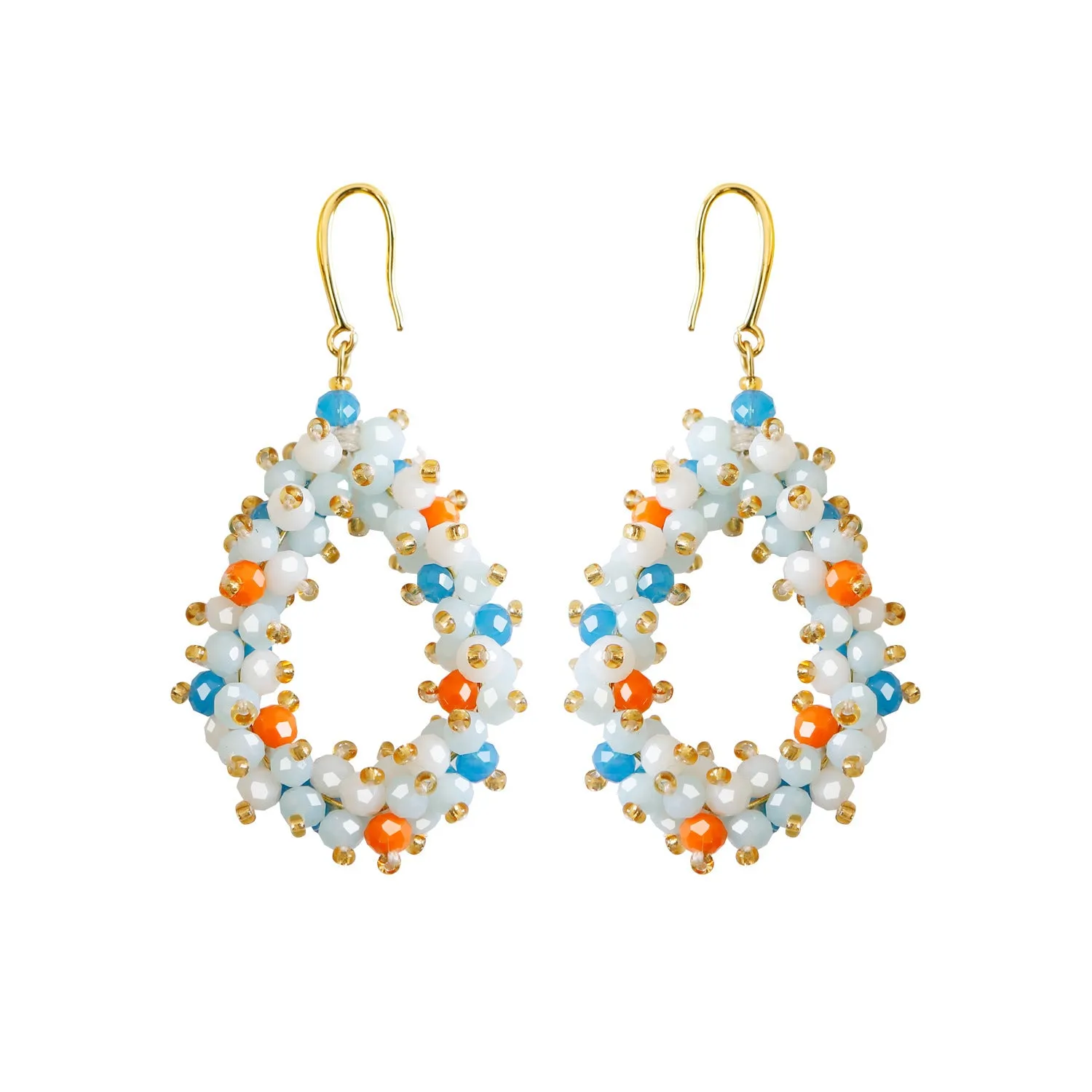 Wholesale Bohemian Hand-woven Christmas Cute Lightweight Rice Bead Earrings