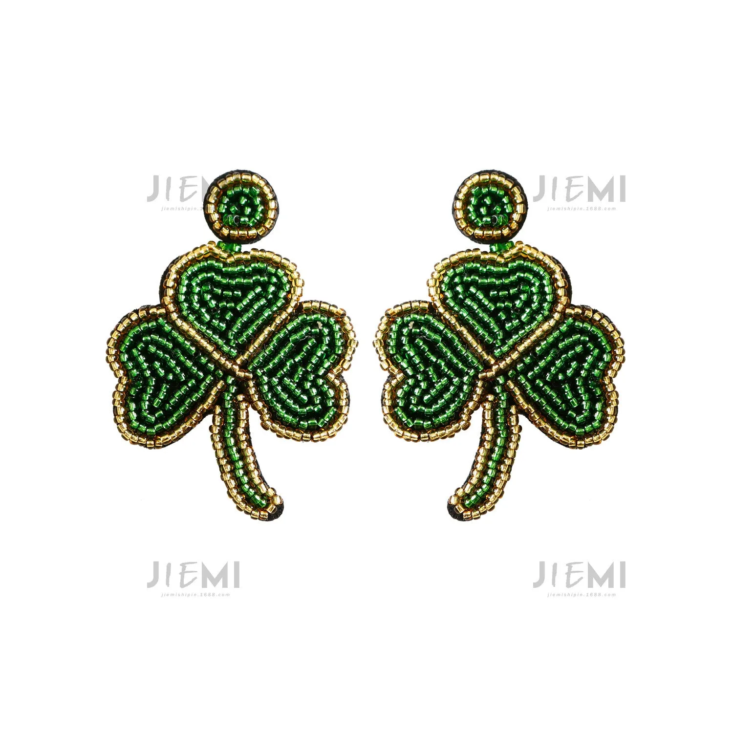 Wholesale Bohemian Hand-woven Christmas Cute Lightweight Rice Bead Earrings