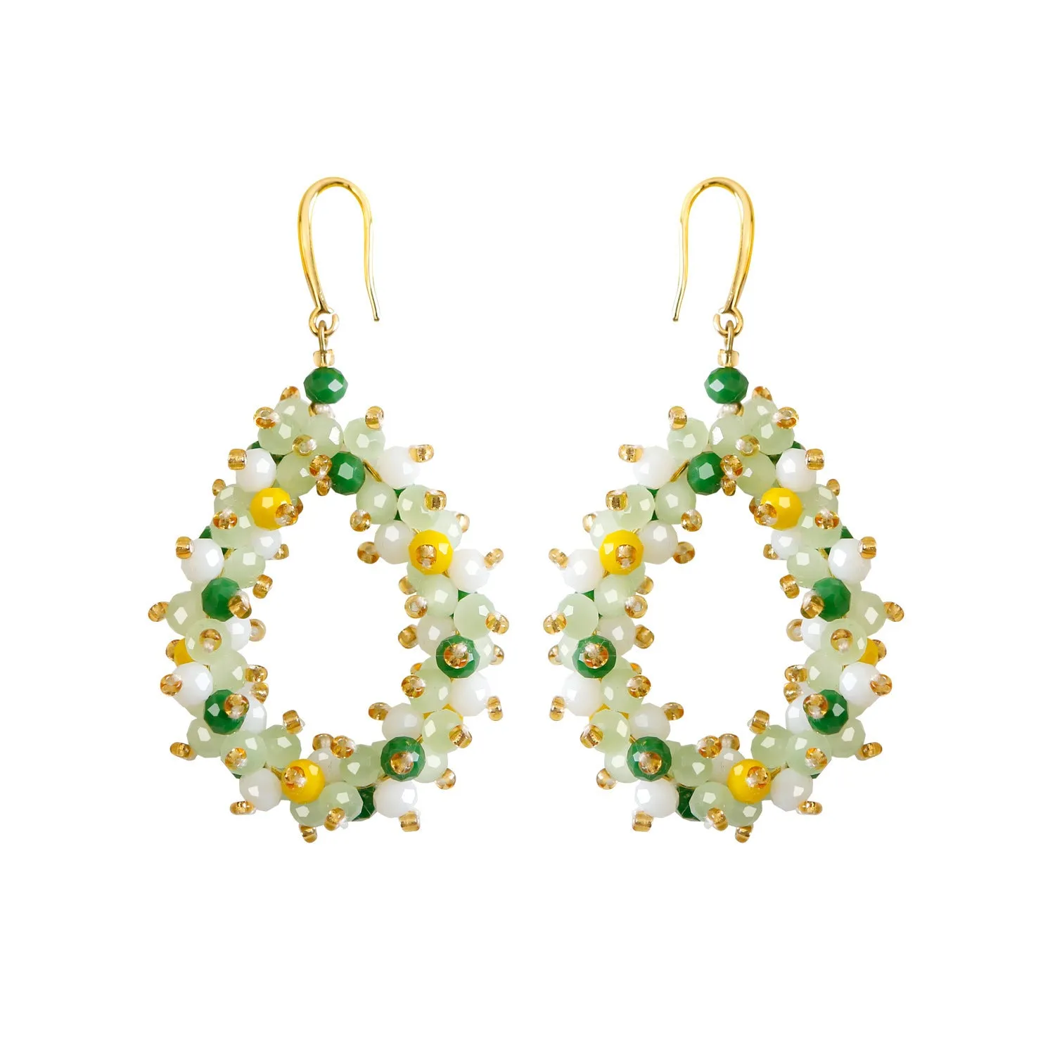 Wholesale Bohemian Hand-woven Christmas Cute Lightweight Rice Bead Earrings
