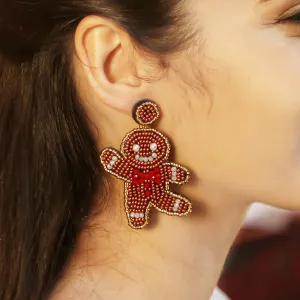 Wholesale Bohemian Hand-woven Christmas Cute Lightweight Rice Bead Earrings