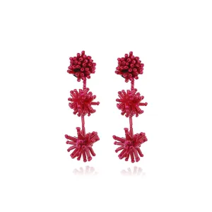 Wholesale Bohemian Hand-woven Christmas Cute Playful Rice Bead Earrings