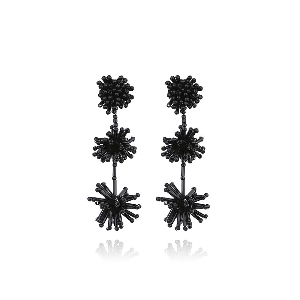 Wholesale Bohemian Hand-woven Christmas Cute Playful Rice Bead Earrings