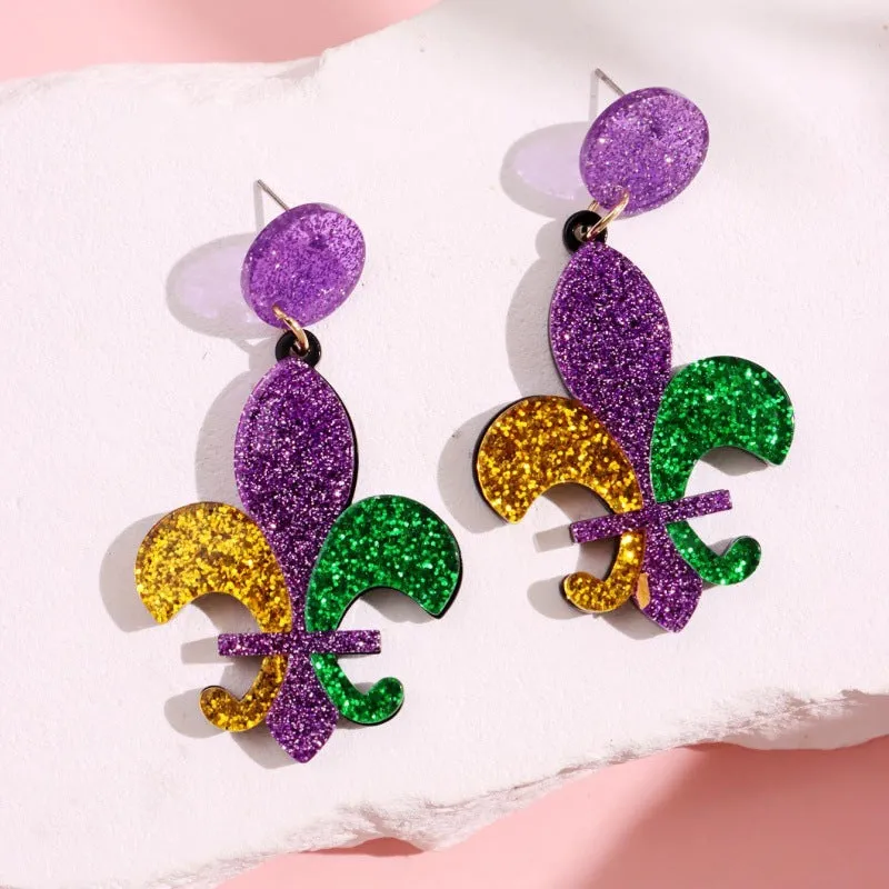 Wholesale Bohemian Style Drop-Shaped Simple Distinctive Acrylic Tassel Carnival Earrings