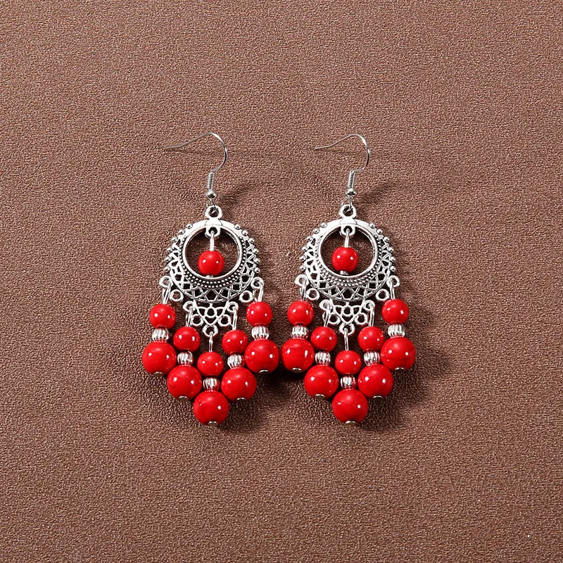Wholesale Bohemian Tassel Turquoise Vintage Earrings