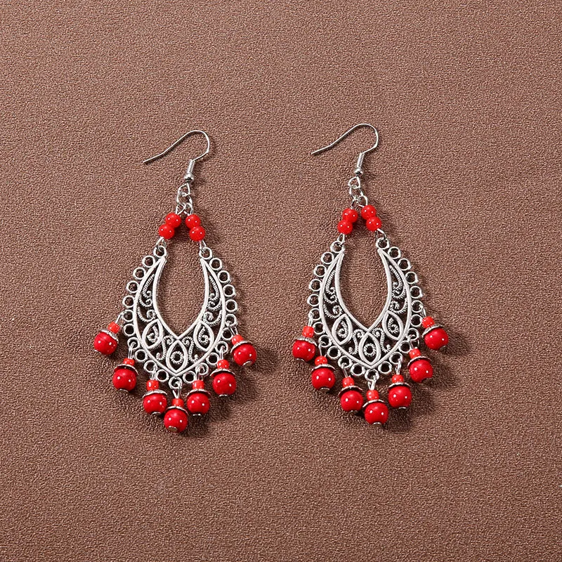 Wholesale Bohemian Tassel Turquoise Vintage Earrings