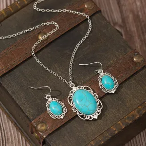 Wholesale Bohemian Turquoise Necklace Earring Set