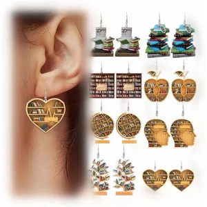 Wholesale Book Lovers Heart Librarian Earring