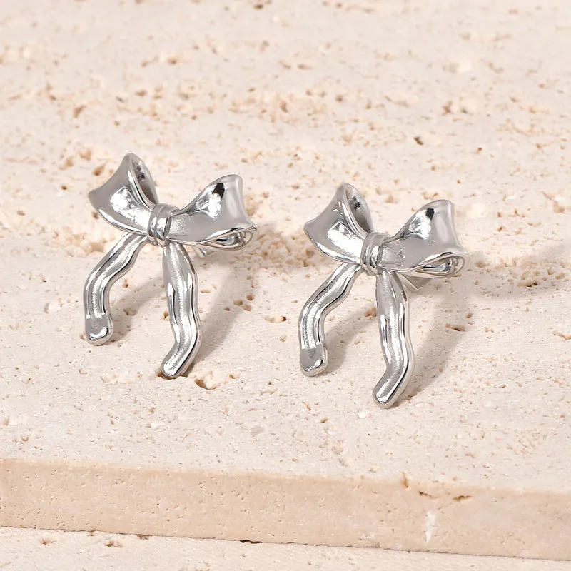 Wholesale Bowknot Earrings Women's  Niche Design Sense Exaggerated Earrings Personalized Simple All-match Earrings